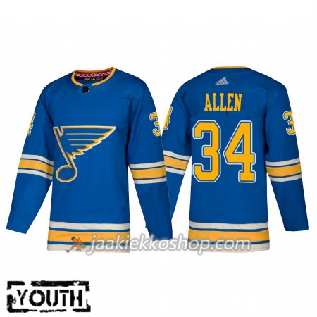 Lapsille NHL St. Louis Blues Pelipaita Jake Allen 34 Adidas Alternate 2018-19 Authentic
